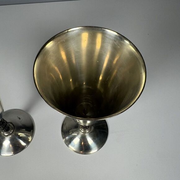 Vintage Spain Toledo Metal Goblets Chalice Cup Wine Glass Made in Spain - Picture 5 of 10